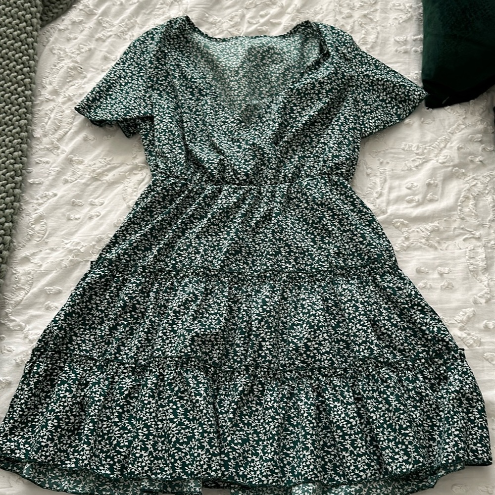 SHEIN green floral dress